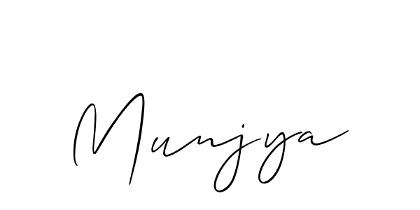 How to make Munjya signature? Allison_Script is a professional autograph style. Create handwritten signature for Munjya name. Munjya signature style 2 images and pictures png