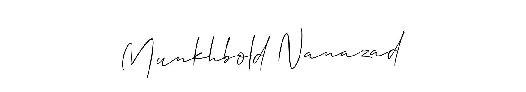 It looks lik you need a new signature style for name Munkhbold Nanazad. Design unique handwritten (Allison_Script) signature with our free signature maker in just a few clicks. Munkhbold Nanazad signature style 2 images and pictures png