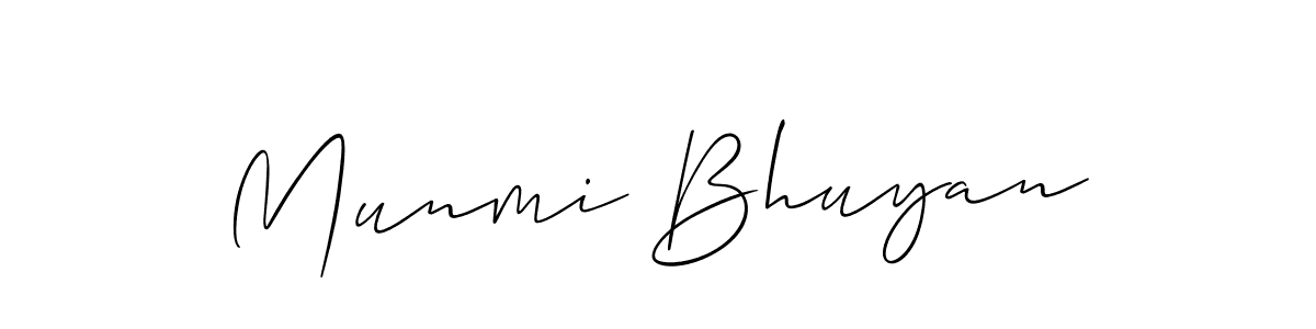 Allison_Script is a professional signature style that is perfect for those who want to add a touch of class to their signature. It is also a great choice for those who want to make their signature more unique. Get Munmi Bhuyan name to fancy signature for free. Munmi Bhuyan signature style 2 images and pictures png