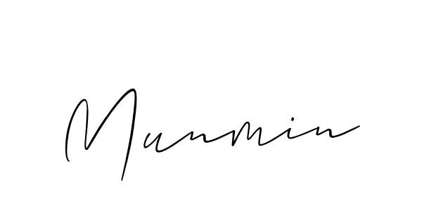 Munmin stylish signature style. Best Handwritten Sign (Allison_Script) for my name. Handwritten Signature Collection Ideas for my name Munmin. Munmin signature style 2 images and pictures png