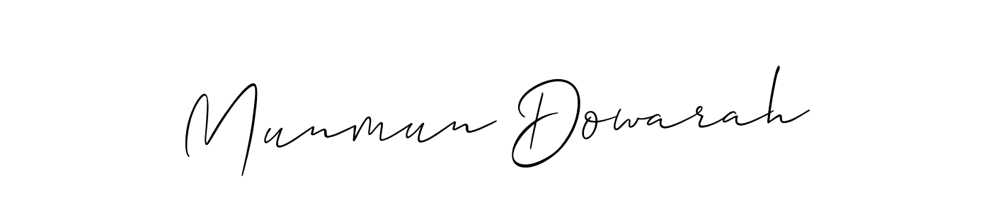 How to make Munmun Dowarah signature? Allison_Script is a professional autograph style. Create handwritten signature for Munmun Dowarah name. Munmun Dowarah signature style 2 images and pictures png