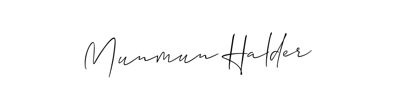 How to make Munmun Halder signature? Allison_Script is a professional autograph style. Create handwritten signature for Munmun Halder name. Munmun Halder signature style 2 images and pictures png