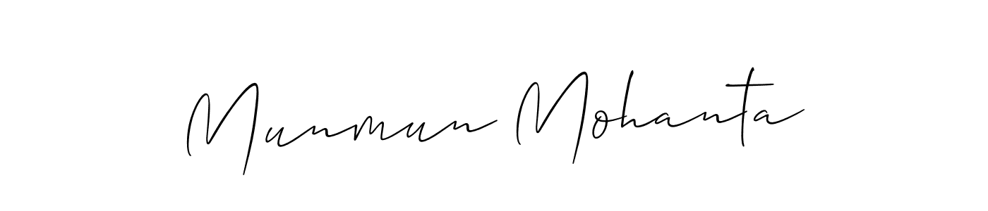 How to make Munmun Mohanta name signature. Use Allison_Script style for creating short signs online. This is the latest handwritten sign. Munmun Mohanta signature style 2 images and pictures png