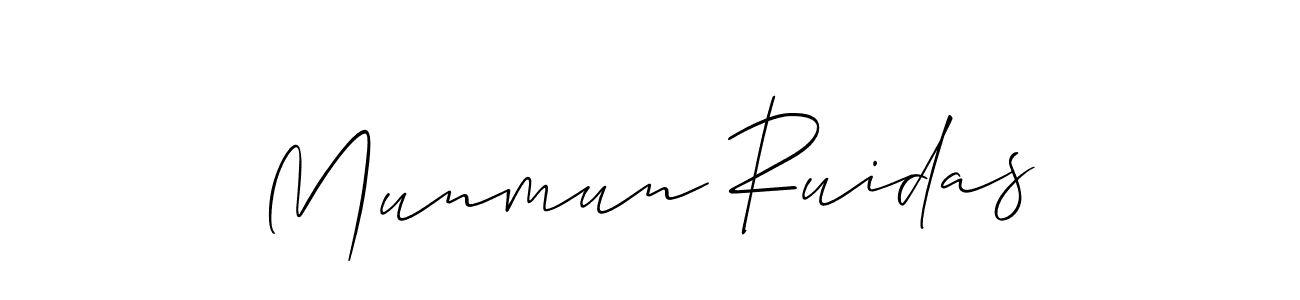 You should practise on your own different ways (Allison_Script) to write your name (Munmun Ruidas) in signature. don't let someone else do it for you. Munmun Ruidas signature style 2 images and pictures png