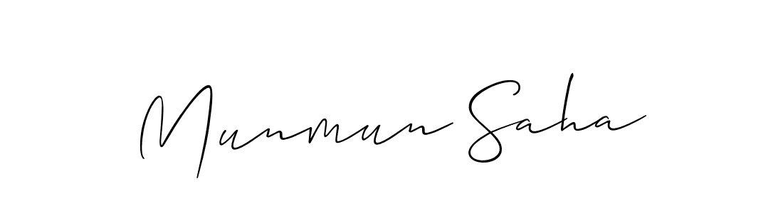 Also You can easily find your signature by using the search form. We will create Munmun Saha name handwritten signature images for you free of cost using Allison_Script sign style. Munmun Saha signature style 2 images and pictures png