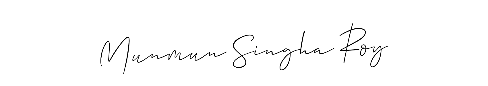 Similarly Allison_Script is the best handwritten signature design. Signature creator online .You can use it as an online autograph creator for name Munmun Singha Roy. Munmun Singha Roy signature style 2 images and pictures png