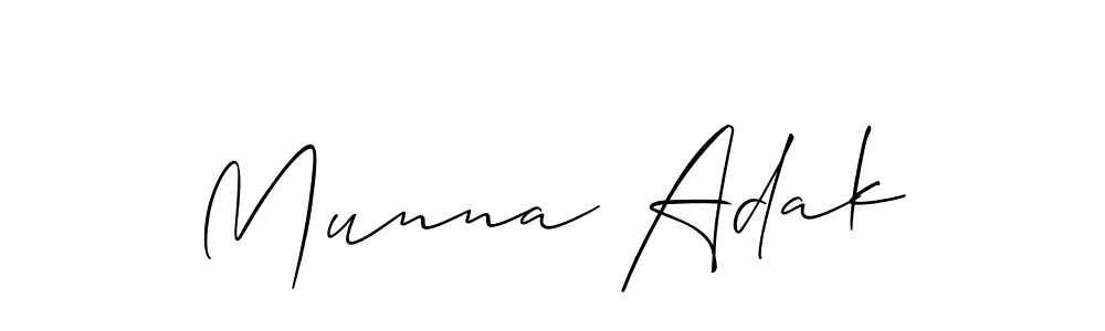 You should practise on your own different ways (Allison_Script) to write your name (Munna Adak) in signature. don't let someone else do it for you. Munna Adak signature style 2 images and pictures png