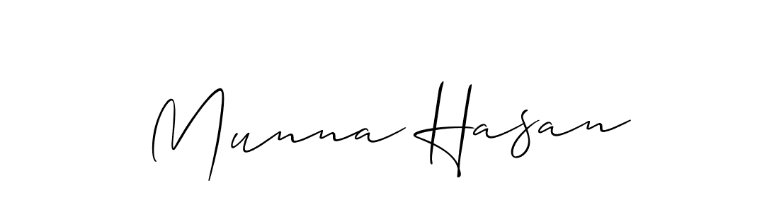 The best way (Allison_Script) to make a short signature is to pick only two or three words in your name. The name Munna Hasan include a total of six letters. For converting this name. Munna Hasan signature style 2 images and pictures png
