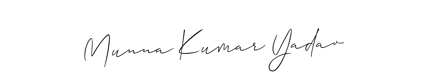 Make a beautiful signature design for name Munna Kumar Yadav. With this signature (Allison_Script) style, you can create a handwritten signature for free. Munna Kumar Yadav signature style 2 images and pictures png