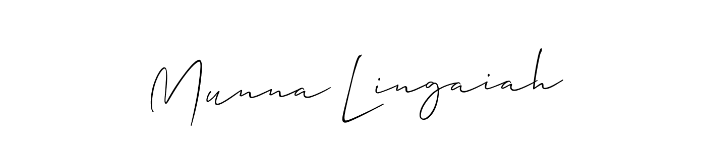 How to make Munna Lingaiah signature? Allison_Script is a professional autograph style. Create handwritten signature for Munna Lingaiah name. Munna Lingaiah signature style 2 images and pictures png