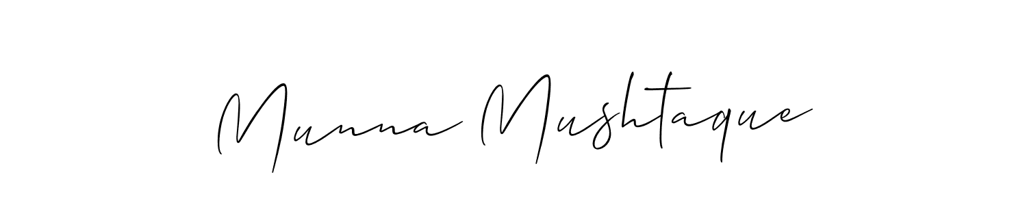 Use a signature maker to create a handwritten signature online. With this signature software, you can design (Allison_Script) your own signature for name Munna Mushtaque. Munna Mushtaque signature style 2 images and pictures png