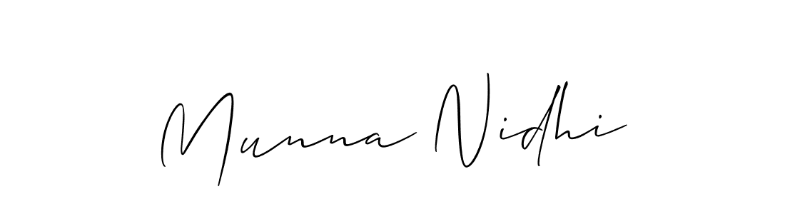 if you are searching for the best signature style for your name Munna Nidhi. so please give up your signature search. here we have designed multiple signature styles  using Allison_Script. Munna Nidhi signature style 2 images and pictures png