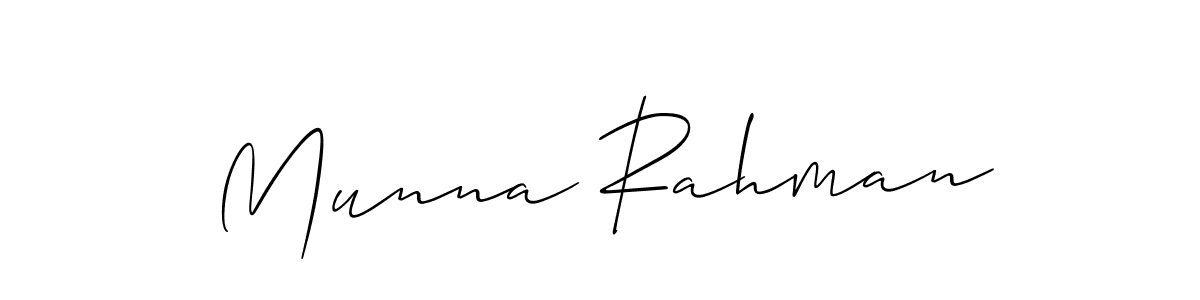 Create a beautiful signature design for name Munna Rahman. With this signature (Allison_Script) fonts, you can make a handwritten signature for free. Munna Rahman signature style 2 images and pictures png