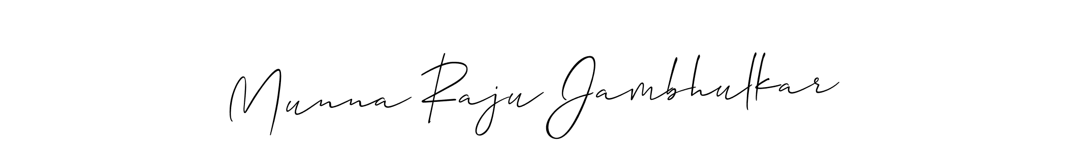 Create a beautiful signature design for name Munna Raju Jambhulkar. With this signature (Allison_Script) fonts, you can make a handwritten signature for free. Munna Raju Jambhulkar signature style 2 images and pictures png