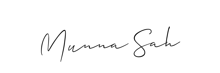 if you are searching for the best signature style for your name Munna Sah. so please give up your signature search. here we have designed multiple signature styles  using Allison_Script. Munna Sah signature style 2 images and pictures png