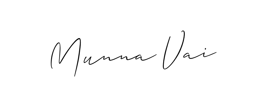 You should practise on your own different ways (Allison_Script) to write your name (Munna Vai) in signature. don't let someone else do it for you. Munna Vai signature style 2 images and pictures png