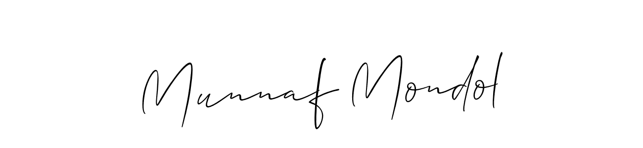 How to make Munnaf Mondol name signature. Use Allison_Script style for creating short signs online. This is the latest handwritten sign. Munnaf Mondol signature style 2 images and pictures png