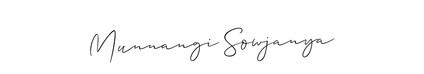 Also You can easily find your signature by using the search form. We will create Munnangi Sowjanya name handwritten signature images for you free of cost using Allison_Script sign style. Munnangi Sowjanya signature style 2 images and pictures png