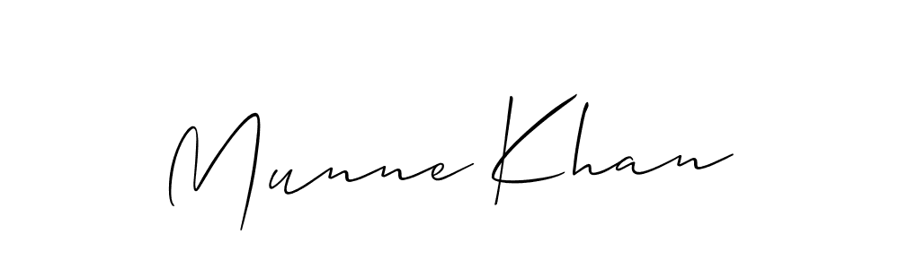 The best way (Allison_Script) to make a short signature is to pick only two or three words in your name. The name Munne Khan include a total of six letters. For converting this name. Munne Khan signature style 2 images and pictures png