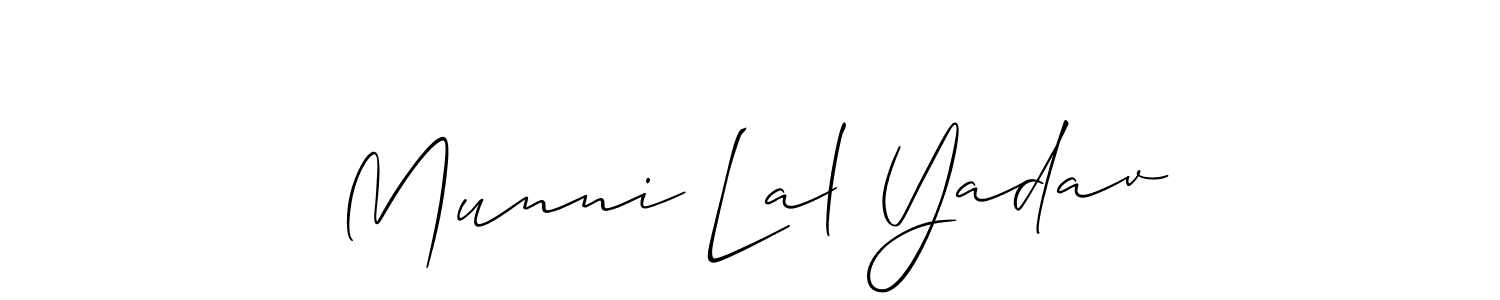 Munni Lal Yadav stylish signature style. Best Handwritten Sign (Allison_Script) for my name. Handwritten Signature Collection Ideas for my name Munni Lal Yadav. Munni Lal Yadav signature style 2 images and pictures png