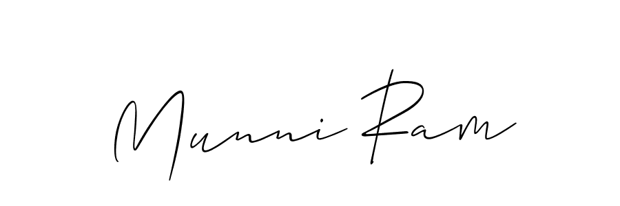 Use a signature maker to create a handwritten signature online. With this signature software, you can design (Allison_Script) your own signature for name Munni Ram. Munni Ram signature style 2 images and pictures png