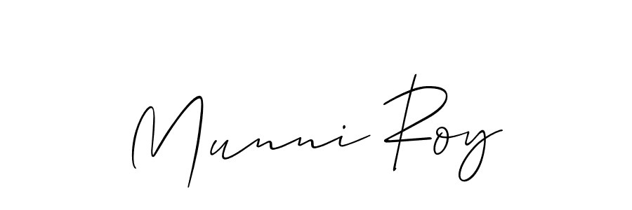 You should practise on your own different ways (Allison_Script) to write your name (Munni Roy) in signature. don't let someone else do it for you. Munni Roy signature style 2 images and pictures png