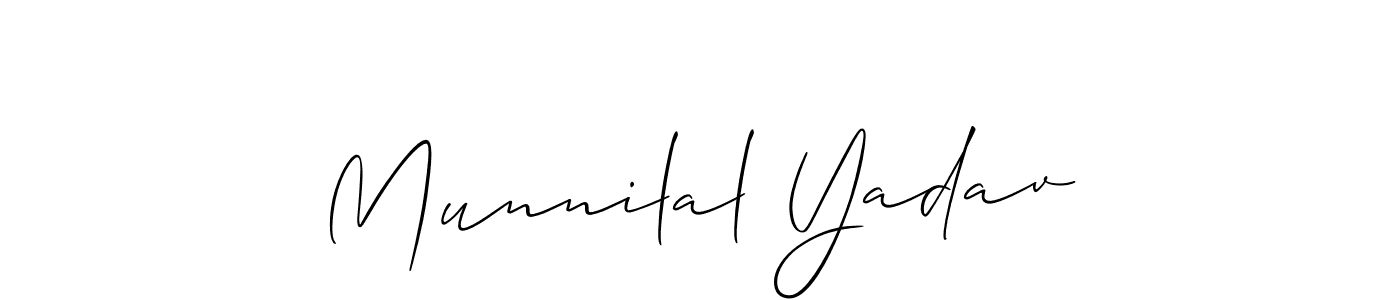 How to make Munnilal Yadav name signature. Use Allison_Script style for creating short signs online. This is the latest handwritten sign. Munnilal Yadav signature style 2 images and pictures png