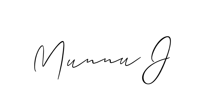 Make a beautiful signature design for name Munnu J. With this signature (Allison_Script) style, you can create a handwritten signature for free. Munnu J signature style 2 images and pictures png