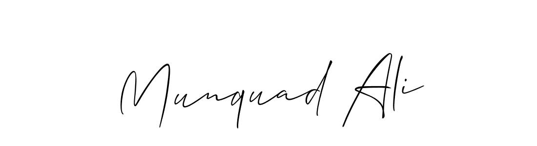 Make a beautiful signature design for name Munquad Ali. With this signature (Allison_Script) style, you can create a handwritten signature for free. Munquad Ali signature style 2 images and pictures png