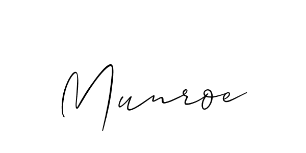 Design your own signature with our free online signature maker. With this signature software, you can create a handwritten (Allison_Script) signature for name Munroe. Munroe signature style 2 images and pictures png