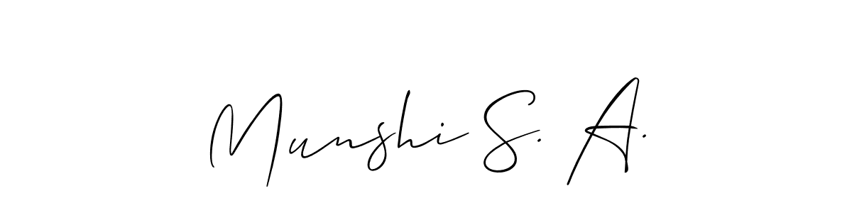 Create a beautiful signature design for name Munshi S. A.. With this signature (Allison_Script) fonts, you can make a handwritten signature for free. Munshi S. A. signature style 2 images and pictures png