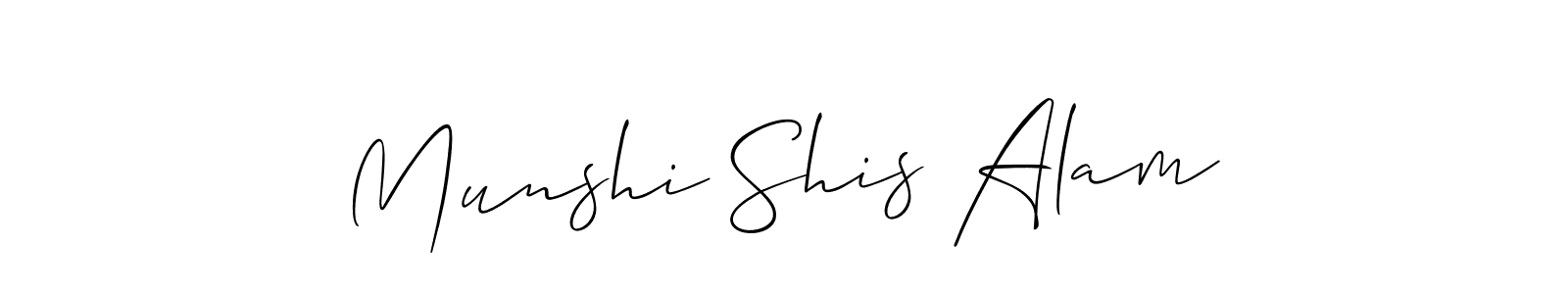 You should practise on your own different ways (Allison_Script) to write your name (Munshi Shis Alam) in signature. don't let someone else do it for you. Munshi Shis Alam signature style 2 images and pictures png