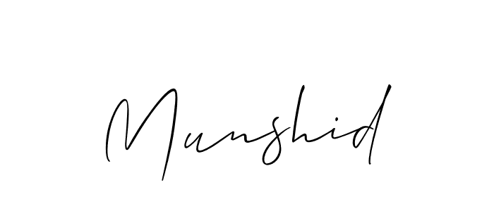 How to make Munshid signature? Allison_Script is a professional autograph style. Create handwritten signature for Munshid name. Munshid signature style 2 images and pictures png