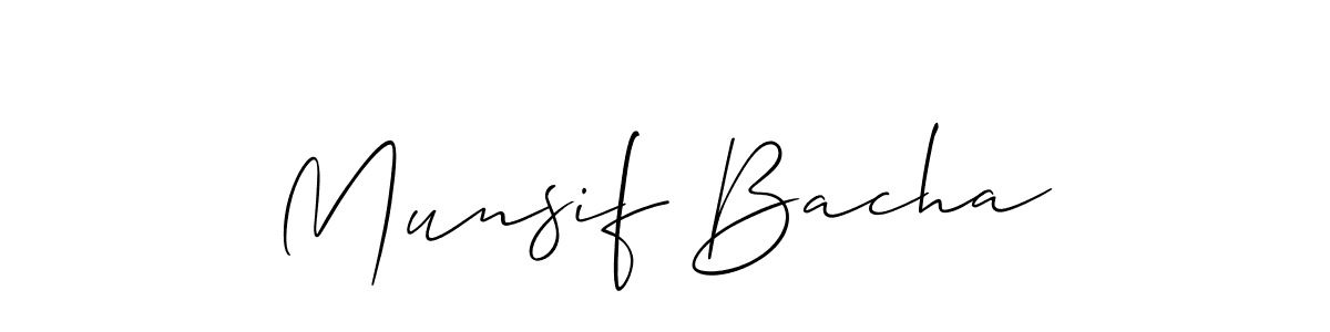 Munsif Bacha stylish signature style. Best Handwritten Sign (Allison_Script) for my name. Handwritten Signature Collection Ideas for my name Munsif Bacha. Munsif Bacha signature style 2 images and pictures png