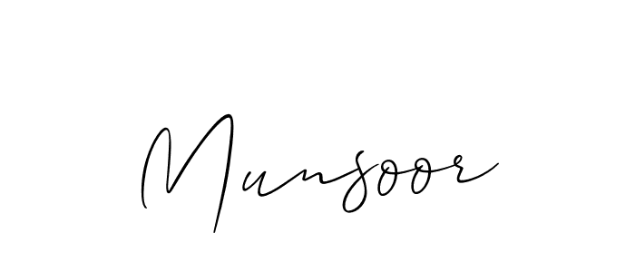 Design your own signature with our free online signature maker. With this signature software, you can create a handwritten (Allison_Script) signature for name Munsoor. Munsoor signature style 2 images and pictures png