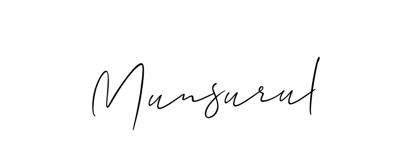 The best way (Allison_Script) to make a short signature is to pick only two or three words in your name. The name Munsurul include a total of six letters. For converting this name. Munsurul signature style 2 images and pictures png