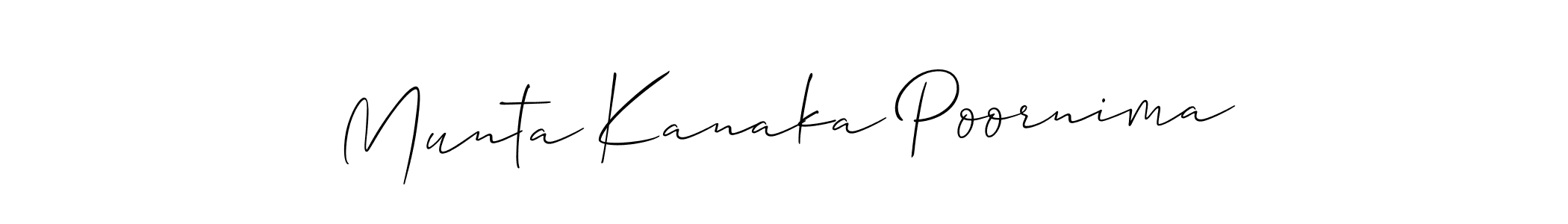 Check out images of Autograph of Munta Kanaka Poornima name. Actor Munta Kanaka Poornima Signature Style. Allison_Script is a professional sign style online. Munta Kanaka Poornima signature style 2 images and pictures png