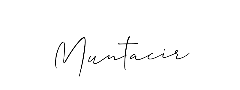 Make a beautiful signature design for name Muntacir. With this signature (Allison_Script) style, you can create a handwritten signature for free. Muntacir signature style 2 images and pictures png