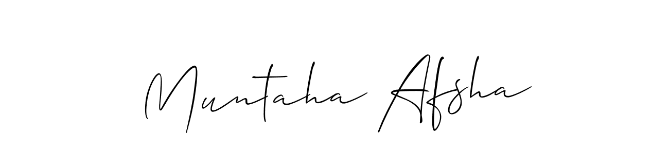 You should practise on your own different ways (Allison_Script) to write your name (Muntaha Afsha) in signature. don't let someone else do it for you. Muntaha Afsha signature style 2 images and pictures png