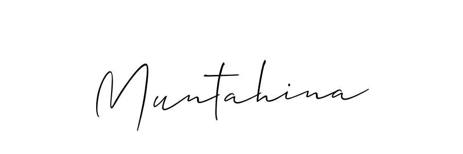 How to make Muntahina signature? Allison_Script is a professional autograph style. Create handwritten signature for Muntahina name. Muntahina signature style 2 images and pictures png