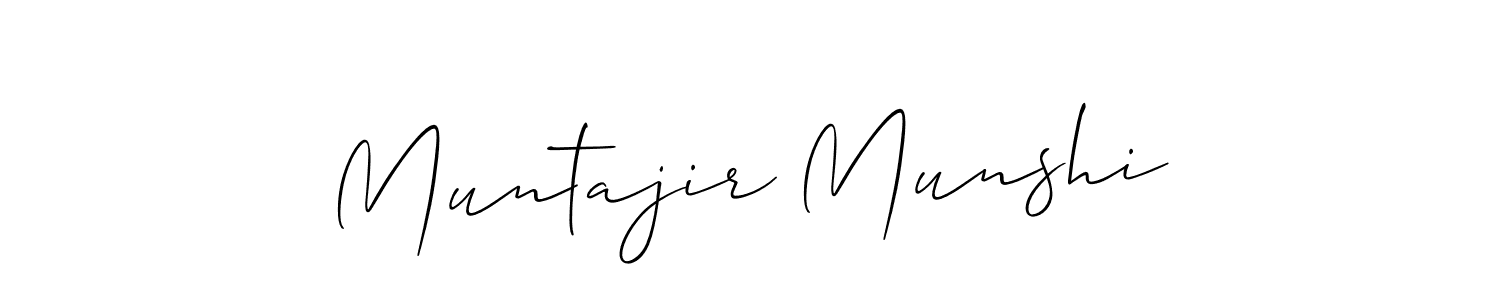 How to make Muntajir Munshi signature? Allison_Script is a professional autograph style. Create handwritten signature for Muntajir Munshi name. Muntajir Munshi signature style 2 images and pictures png