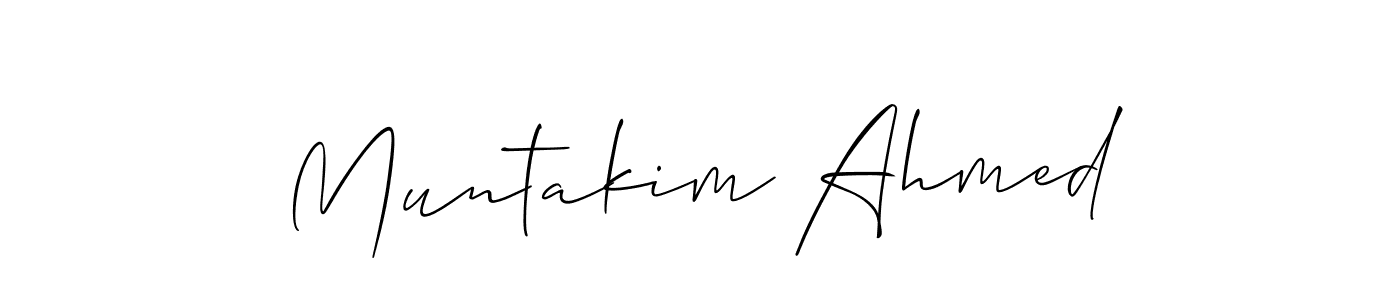 Design your own signature with our free online signature maker. With this signature software, you can create a handwritten (Allison_Script) signature for name Muntakim Ahmed. Muntakim Ahmed signature style 2 images and pictures png