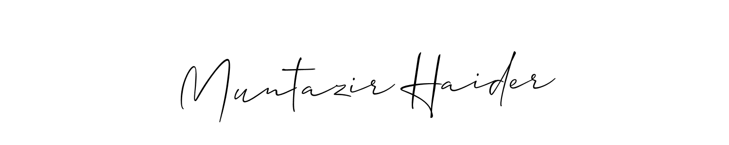 Design your own signature with our free online signature maker. With this signature software, you can create a handwritten (Allison_Script) signature for name Muntazir Haider. Muntazir Haider signature style 2 images and pictures png