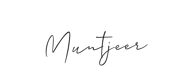 Use a signature maker to create a handwritten signature online. With this signature software, you can design (Allison_Script) your own signature for name Muntjeer. Muntjeer signature style 2 images and pictures png