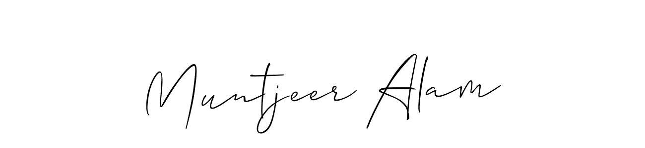 Muntjeer Alam stylish signature style. Best Handwritten Sign (Allison_Script) for my name. Handwritten Signature Collection Ideas for my name Muntjeer Alam. Muntjeer Alam signature style 2 images and pictures png