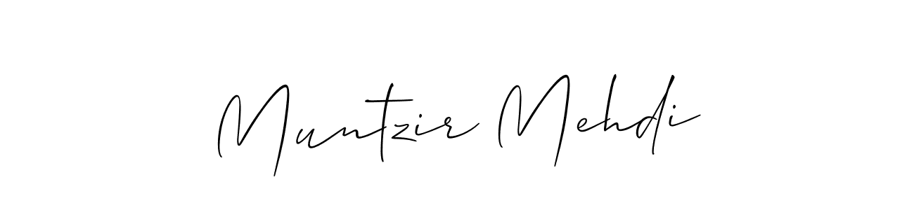 if you are searching for the best signature style for your name Muntzir Mehdi. so please give up your signature search. here we have designed multiple signature styles  using Allison_Script. Muntzir Mehdi signature style 2 images and pictures png