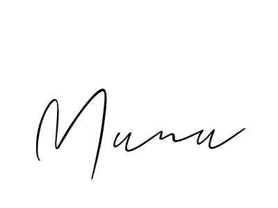 It looks lik you need a new signature style for name Munu. Design unique handwritten (Allison_Script) signature with our free signature maker in just a few clicks. Munu signature style 2 images and pictures png