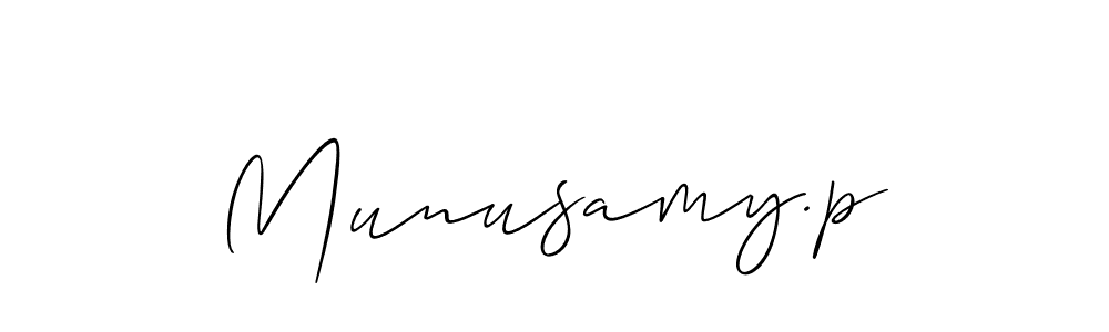 How to make Munusamy.p signature? Allison_Script is a professional autograph style. Create handwritten signature for Munusamy.p name. Munusamy.p signature style 2 images and pictures png