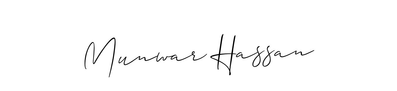 Use a signature maker to create a handwritten signature online. With this signature software, you can design (Allison_Script) your own signature for name Munwar Hassan. Munwar Hassan signature style 2 images and pictures png