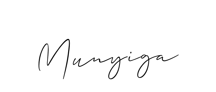 Design your own signature with our free online signature maker. With this signature software, you can create a handwritten (Allison_Script) signature for name Munyiga. Munyiga signature style 2 images and pictures png